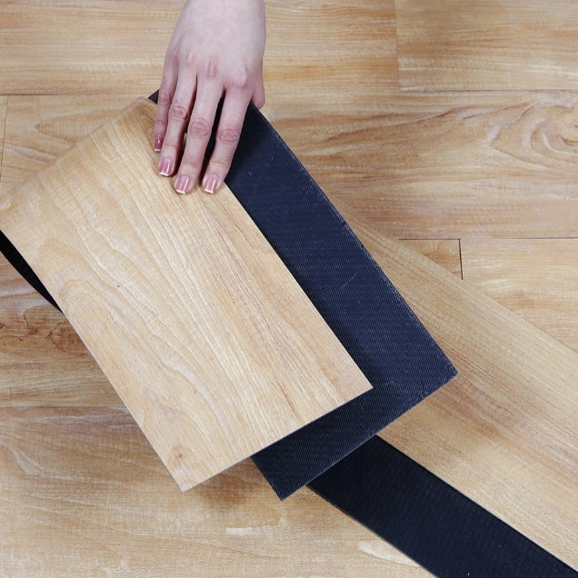 LWD-L10277 Pisos de vinil LVT de grãos de madeira com cola / parte traseira seca 