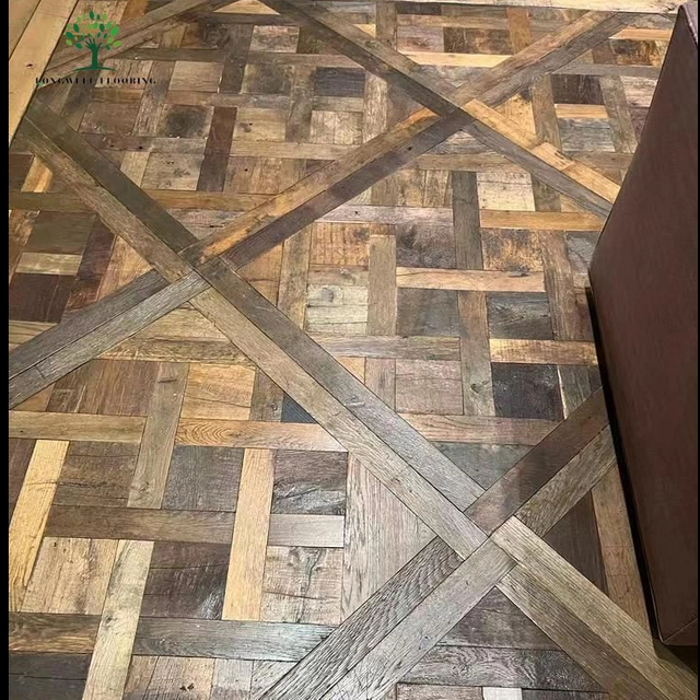 Painel de parquet Versalhes recuperado de madeira velha LWD-EB025