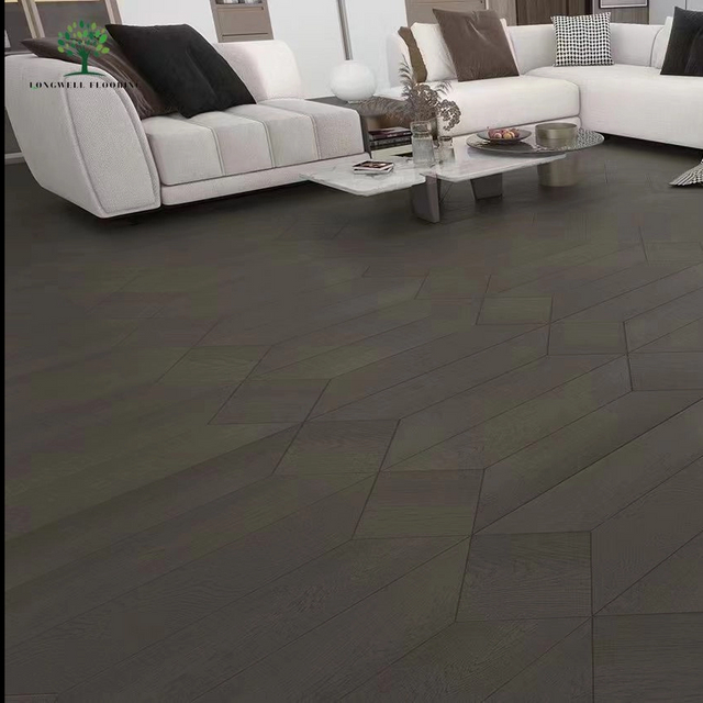 Pisos de madeira dura de madeira de carvalho LWD-EB017 Chevron Fishbone